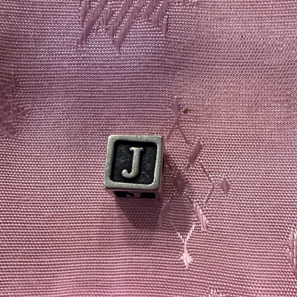 Vintage DCC 95 Sterling Silver Alphabet Cube Charm - Letter J